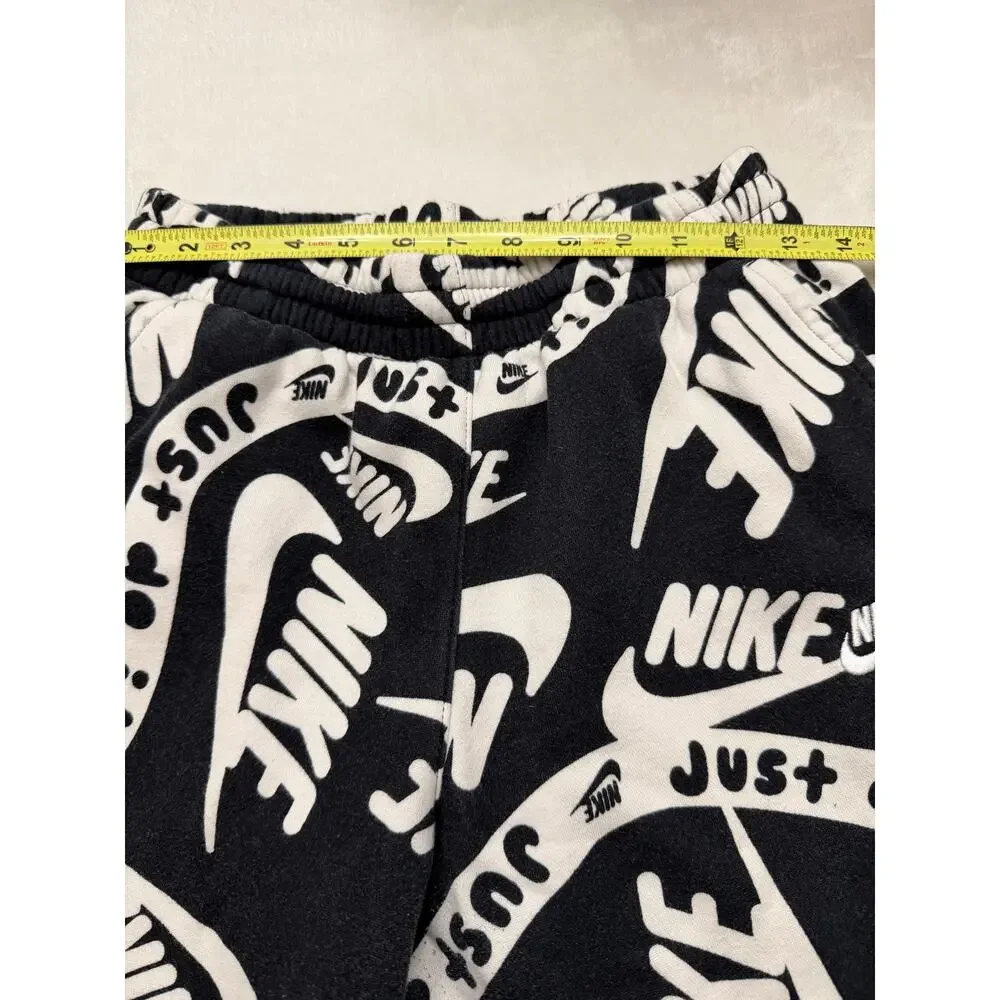 Nike Kids Sportswear Club Fleece Printed Joggers Black White Logo Script XL